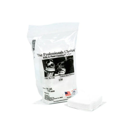 Cotton Knit 2x2" Square Cleaning Patches .30 Cal./7.62mm, 130-Count Bag