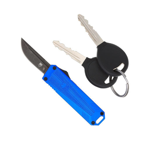 CobraTec California OTF 929TB Blue Drop Point Non-Serrated Knife