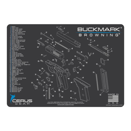 Browning Buck Mark Schematic Gun Cleaning ProMat - Charcoal Gray