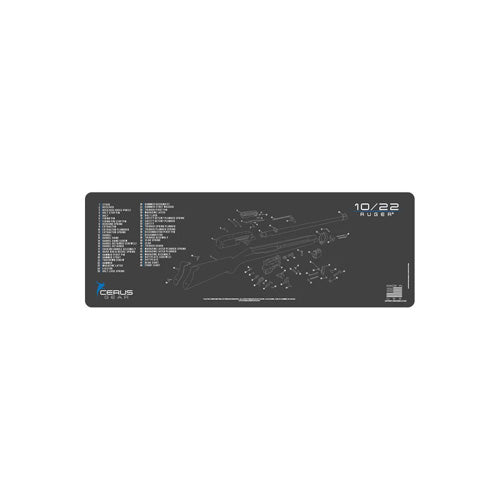 Ruger 10/22 Schematic Rifle Cleaning Mat - Gray