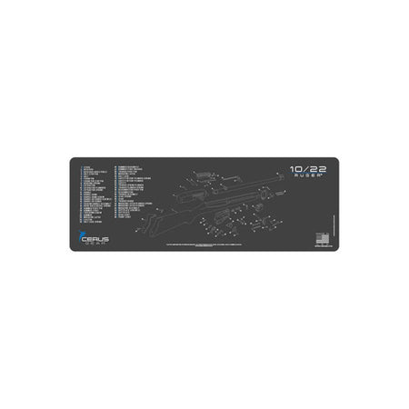 Ruger 10/22 Schematic Rifle Cleaning Mat - Gray