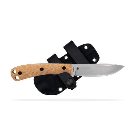 SKT Ascent Regular Fixed Blade Knife Stone Washed Brown Burlap Micarta