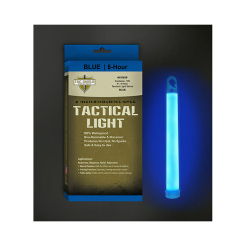 TACSHIELD Tactical Blue Light Stick 6-Inch 8-Hour 10 Pack