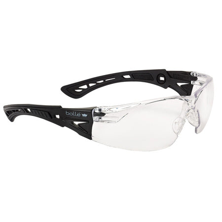 Rush Plus Safety Glasses Clear PC Lens Matte Black Frame