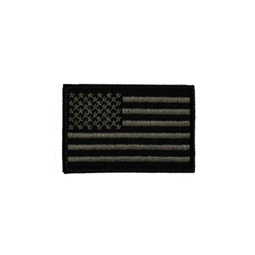 US Flag Black Velcro Morale Patch Hook and Loop Backing