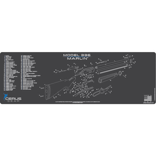 Marlin Model 336 Schematic Rifle Cleaning Mat - Charcoal Gray