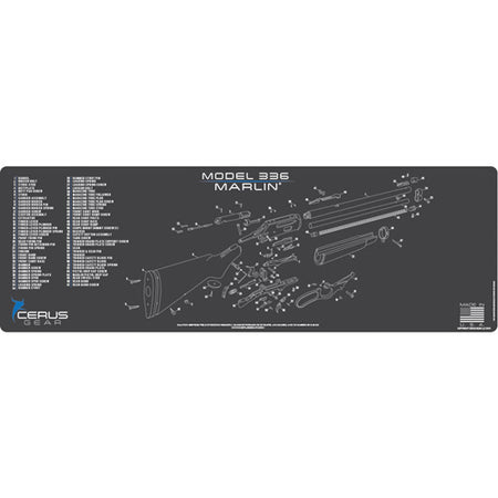 Marlin Model 336 Schematic Rifle Cleaning Mat - Charcoal Gray