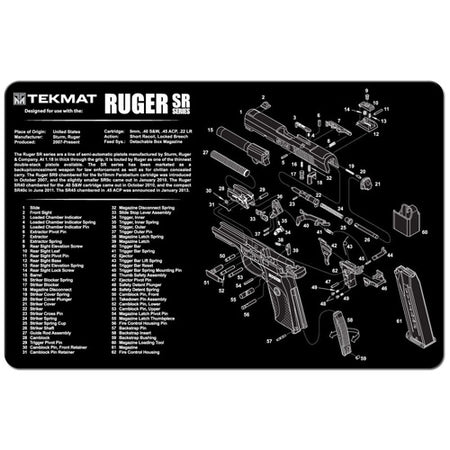 TekMat Ruger SR9 SR40 Gun Cleaning Mat 11x17 Inch