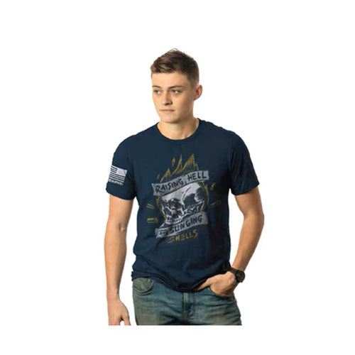 Raising Hell and Slinging Shells T-Shirt Midnight Navy Small