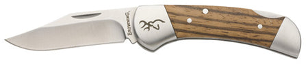 Browning Sage Creek Small Folding Knife Clip Point Zebra Wood Handle