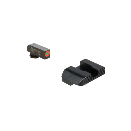 Ameriglo Protector Tritium Green Front Orange Outline Black Serrated Rear Sight Glock Gen 5