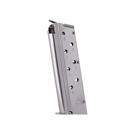 Mec-Gar .40 S&W 8-Round Magazine for 1911 Full Size Pistols, Nickel Finish, Steel MGCGOV40N