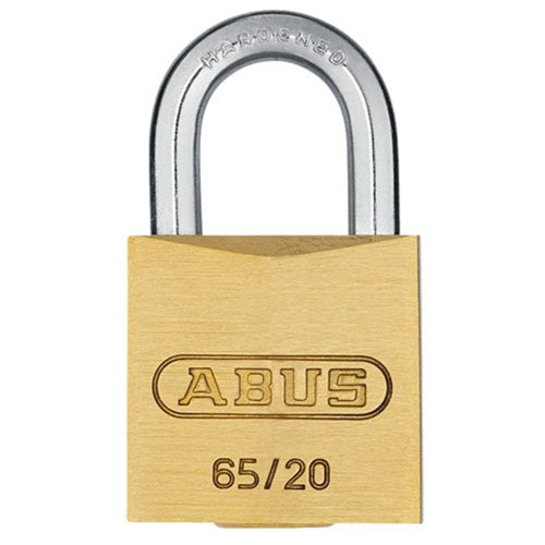 ABUS Brass 65 Series 25/32" Keyed Padlock with Hardened Steel Shackle