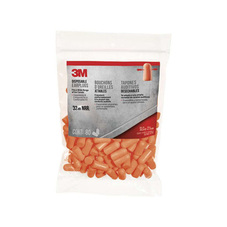 3M Disposable Earplugs 80-Pair Pack NRR 32dB