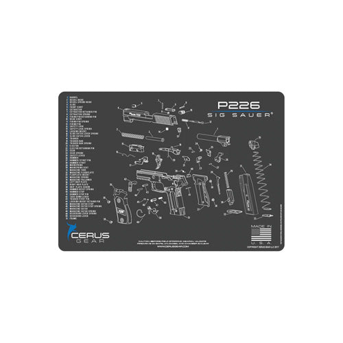 SIG Sauer P226 Schematic Handgun ProMat Gray Blue 12x17