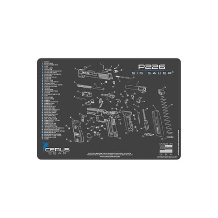 SIG Sauer P226 Schematic Handgun ProMat Gray Blue 12x17