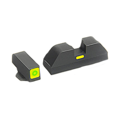 AmeriGlo CAP Sight Set for Glock 17/19/22/23 - Green Tritium Front, LumiGreen Outline