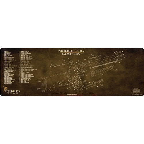 Marlin Model 336 Schematic Rifle Cleaning Mat - Vintage Brown