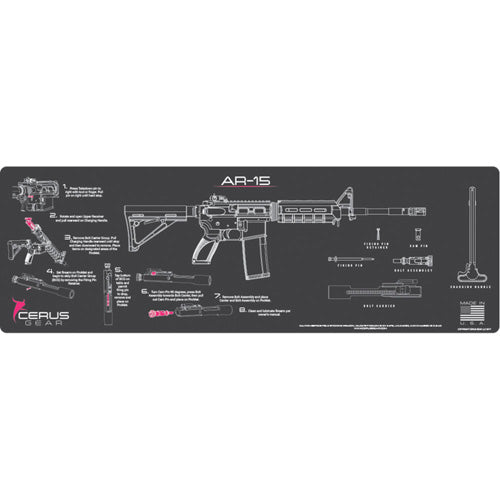 AR-15 Instructional ProMat Charcoal Gray Pink 12x27 Inch