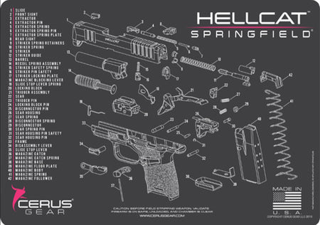 Springfield Hellcat Schematic ProMat Pink 12x17 Inch