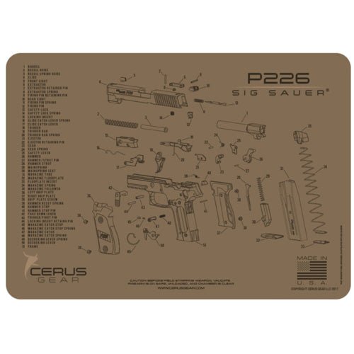 Sig Sauer P226 Schematic Gun Cleaning ProMat - Coyote Tan