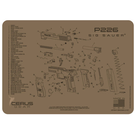 Sig Sauer P226 Schematic Gun Cleaning ProMat - Coyote Tan