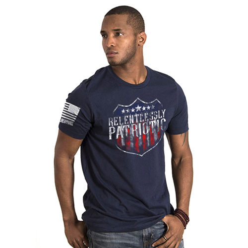 Nine Line Men's Relentlessly Patriotic T-Shirt Midnight Navy Small