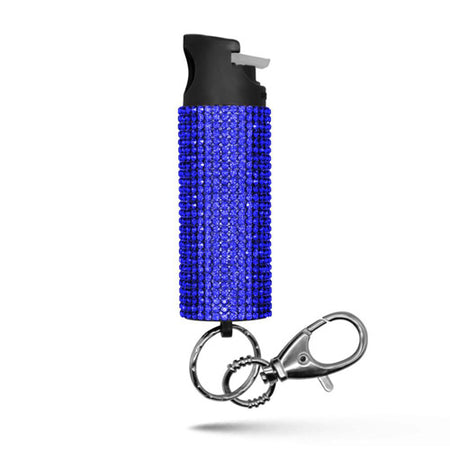 Guard Dog Bling It On Rhinestone Pepper Spray Keychain Blue