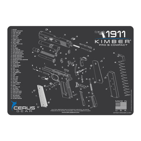 Kimber Compact and Pro Schematic Gun Cleaning ProMat - Gray