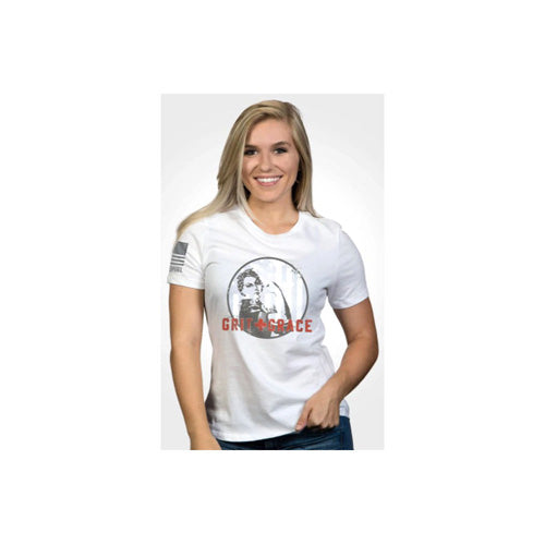 Nine Line Women's Grit and Grace Relaxed Fit T-Shirt White XL