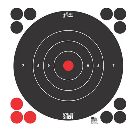 12 Inch White Bullseye Splatter Shot Paper Target 12-Pack