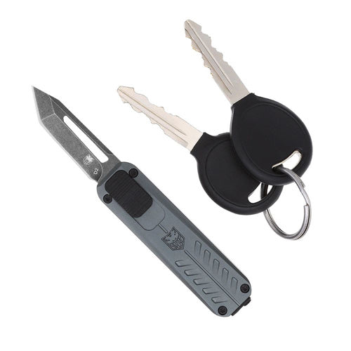CobraTec California OTF 928SB Grey Tanto Non-Serrated Knife