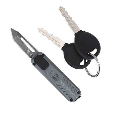 CobraTec California OTF 928SB Grey Tanto Non-Serrated Knife