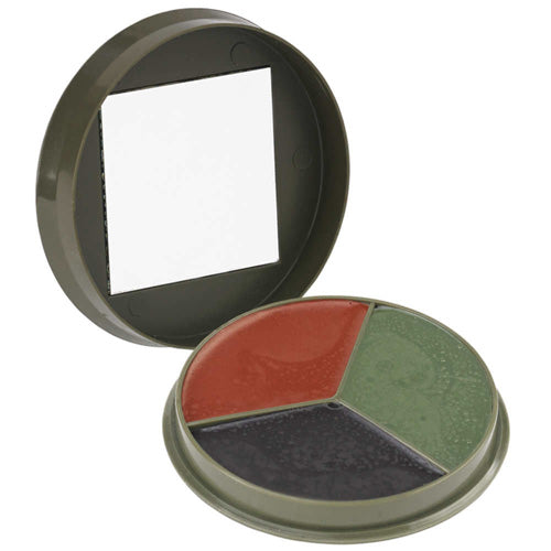 Camcon Camo Cream Compact 3-Color with Mirror - Olive, Black & Brown