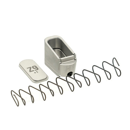Shield Arms Z9 +1 Magazine Extension for Glock 43 Grey Aluminum