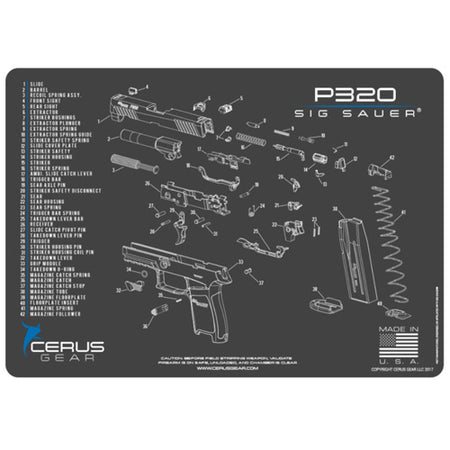Sig Sauer P320 Schematic Gun Cleaning ProMat - Gray/Blue