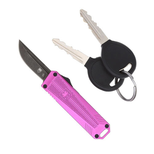 CobraTec California OTF 929TB Purple Drop Point Non-Serrated Knife