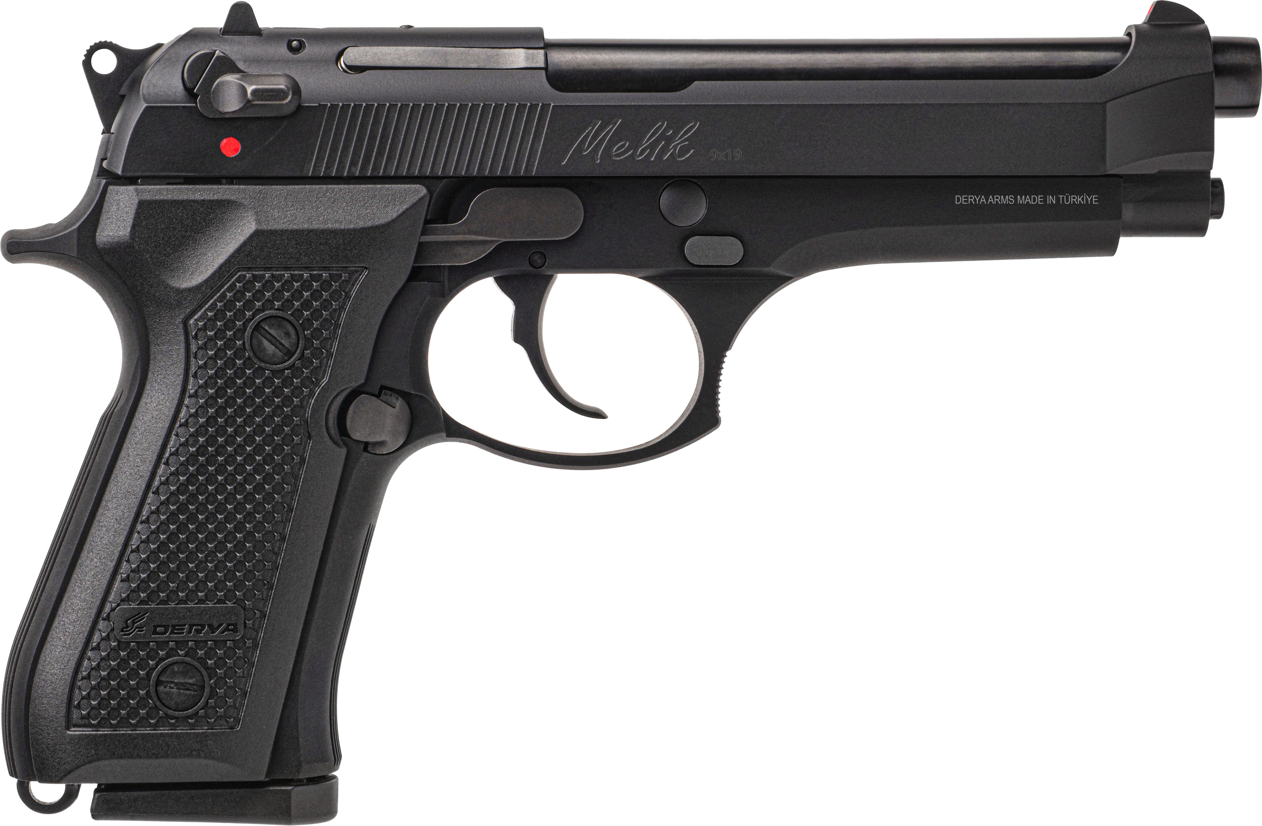 Derya Firearms 15LMELIK9TR Melik 9mm Luger 15+1 4.90" Black Melonite Steel Barrel, Black Melonite Serrated Steel Slide, Black Aluminum Frame, Black Polymer Grip