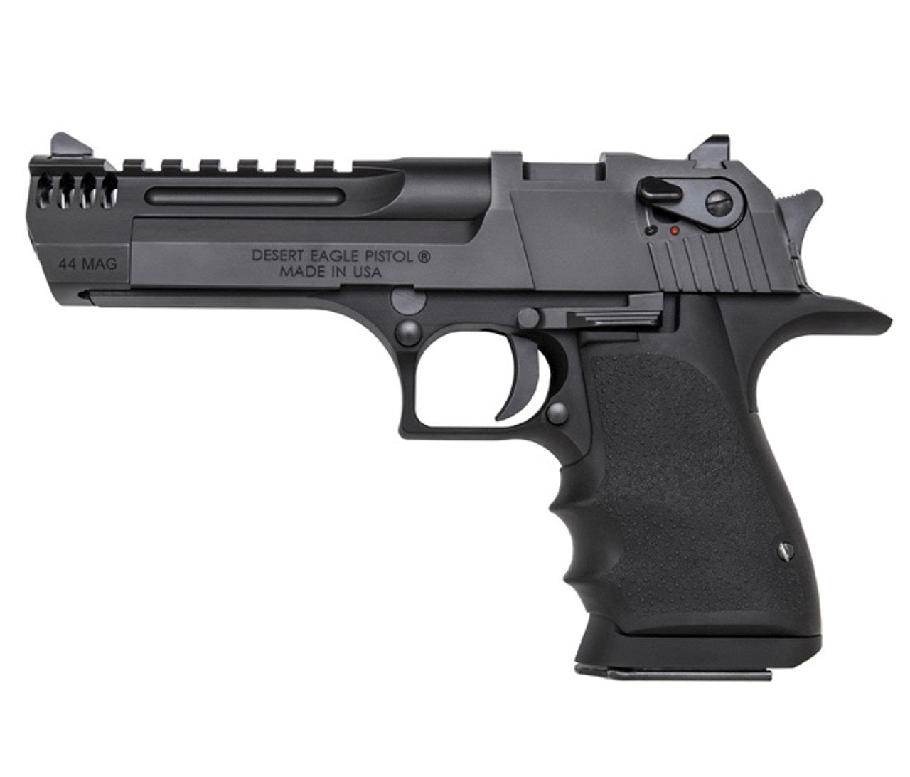 Magnum Research DE445IMB Desert Eagle L5 44 Rem Mag 5" with Muzzle Brake 8+1 Black Hardcoat Anodized Aluminum Frame Black Carbon Steel Slide Black Hogue Wraparound Grip