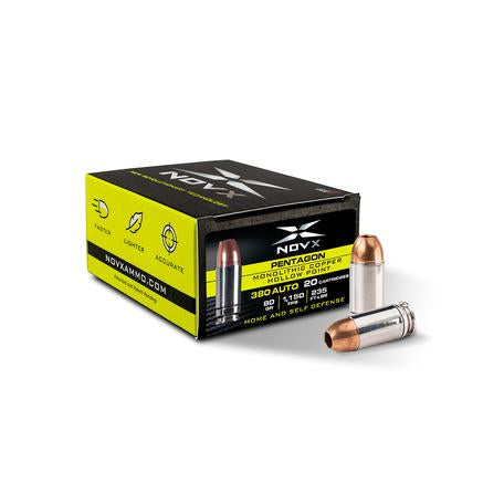 NovX Pentagon .380 ACP/Auto 80 gr CSHP ammo