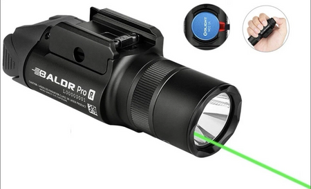 Olight Baldr S Black Anodized Rail Mount Light Green Laser Combo 800 Lumens