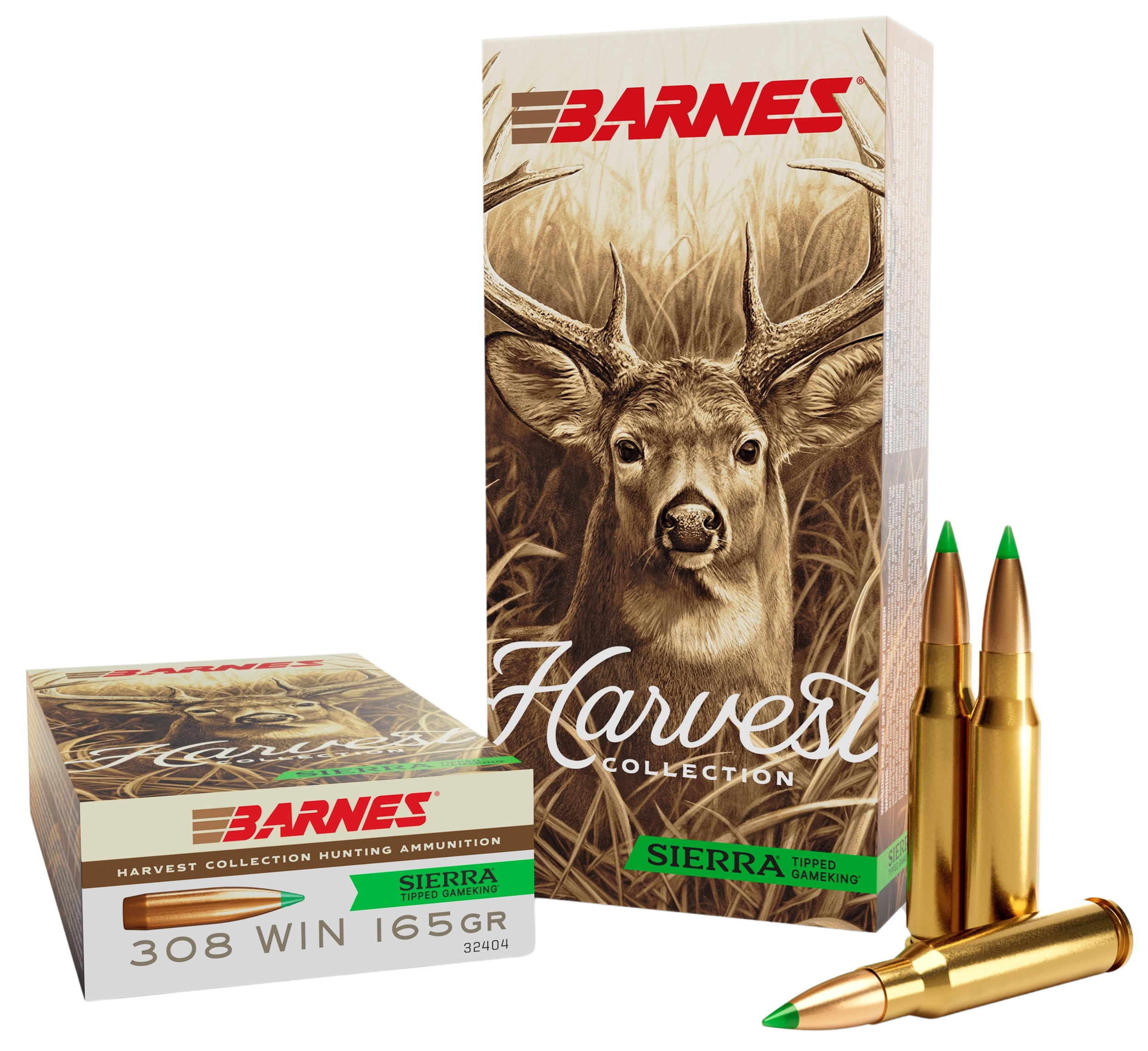 Barnes Bullets 32404 Harvest 308 Win 165gr Sierra Tipped GameKing 20 Per Box/10 Case