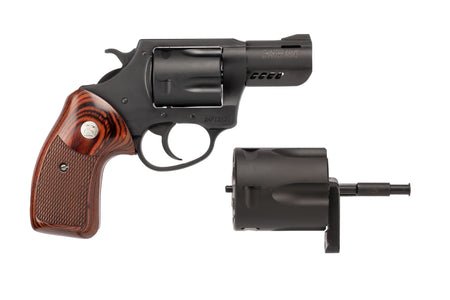 Charter Arms 13920 Double Dog Large 9mm Luger/357 Mag/38 Special 5 Shot 2.20" Overall Black Passivate Stainless Steel Ported Barrel, Cylinder & Frame, Walnut Grip, Exposed Hammer