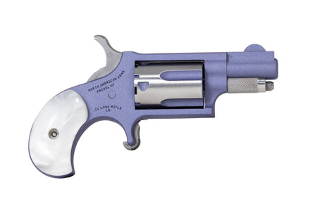 North American Arms 22LRORCHID Mini-Revolver 22 LR 5 Shot 1.13" Orchid Cerakote Stainless Steel Barrel & Frame, Orchid/Stainless Cylinder, White Pearlite Grip, Stainless Exposed Hammer