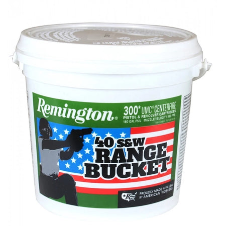 Remington Range Bucket UMC Pistol Ammo 40 S&W 180 Grain FMJ