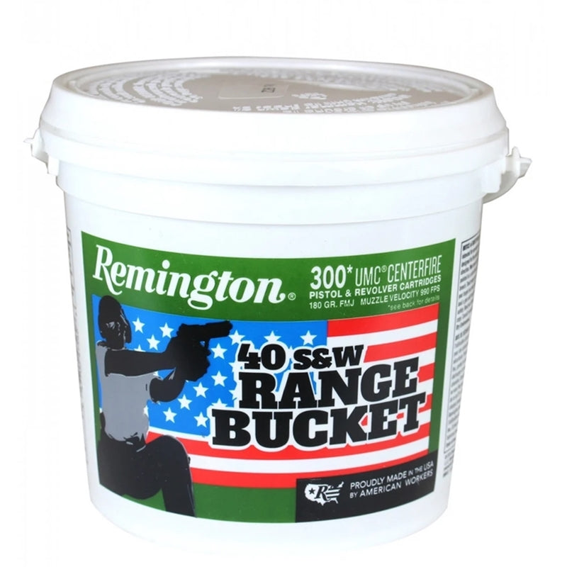 Remington Range Bucket UMC Pistol Ammo 40 S&W 180 Grain FMJ