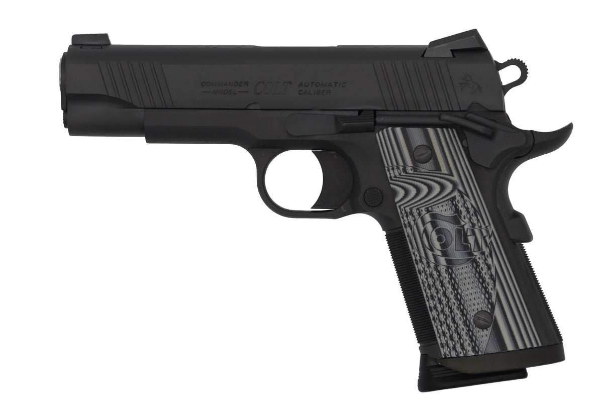 Colt Mfg O9842CCU 1911 Commander Combat Unit 9mm Luger 4.25" 9+1 Black PVD Black PVD Stainless Steel Slide Checkered & Scalloped Gray G10 Grip