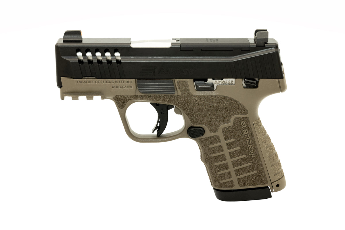 Savage Arms 67056 Stance XR 9mm 13+1 3.20" Natural Black Nitride Ported Stainless Steel Slide FDE Glass Filled Nylon Grip Ambidextrous