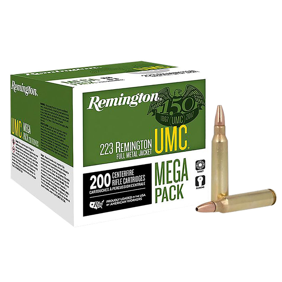Remington 23775 UMC Mega Pack Jacketed Hollow Point JHP 45 Grain .223 Remington