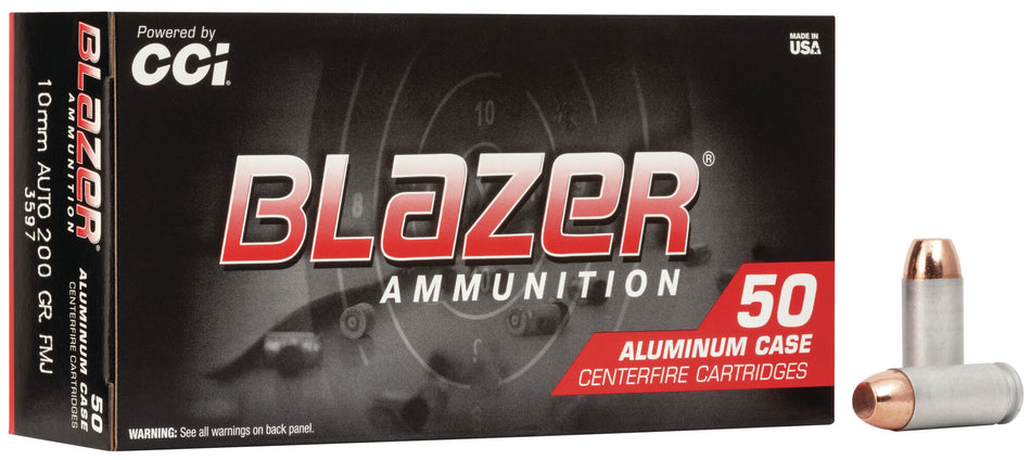 CCI Blazer 10mm Auto 200 grain Full Metal Jacket (FMJ) Aluminum Case